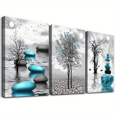 3 - Piece Modern Abstract Canvas Wall Art Set - InspiredGrabs.com